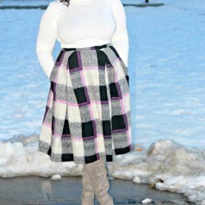 *NWT* | ASOS | Full Midi Skirt in Bold Check | Size 10